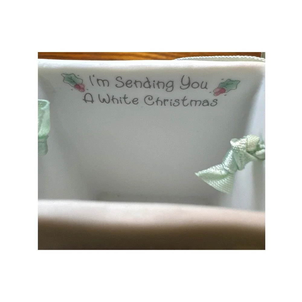Precious Moments Holiday Bag‎ Ornaments White 1994 Vintage Set of 3